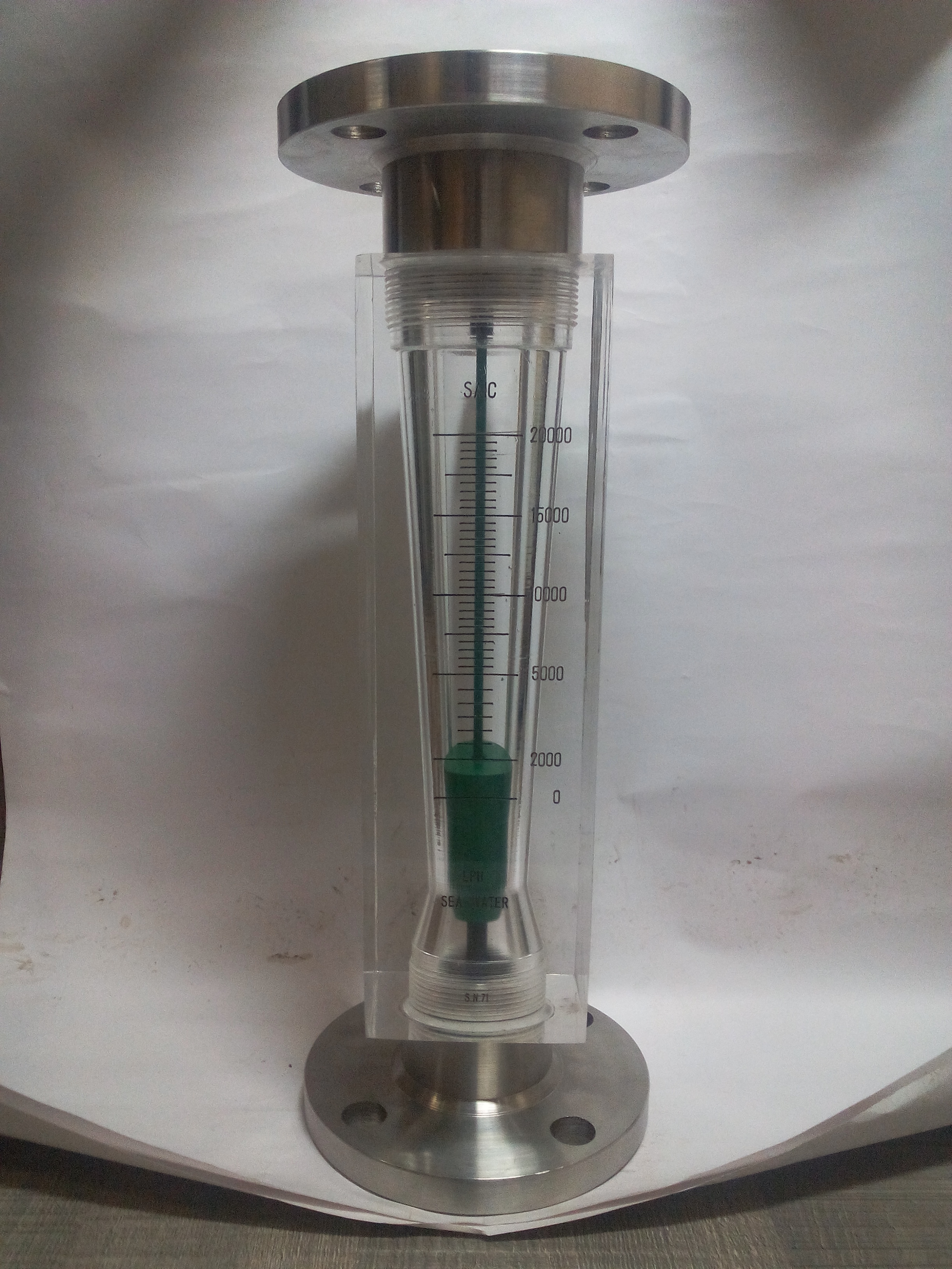 Acrylic Body Rotameter with Teflon Float in Flange Connection for Sea Water